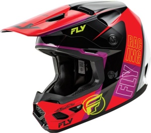 Casca Fly Racing KINETIC - Cross enduro, negru/alb/rosu, ECE 22.06