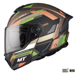 Casca MT Helmets Atom 2 SV Bast - Flip-up, mat, Ochelari soare incluși, ECE 22.06 - Img 2