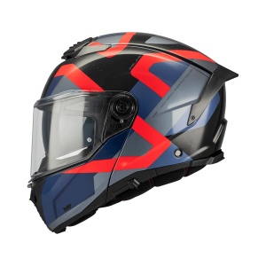 Casca MT Helmets Atom 2 SV Dexter - Flip-up, rosu albastru, ochelari soare incluși, ECE 22.06 - Img 2