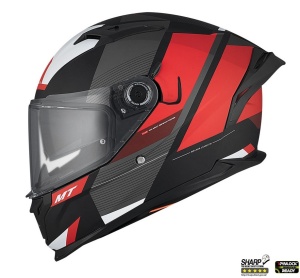 Casca MT Helmets Braker SV Chento - Integrală, rosu mat, Ochelari soare incluși, ECE 22.06