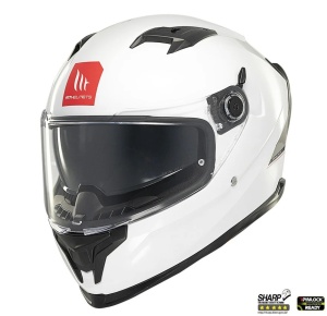 Casca MT Helmets Braker SV - Integrală, alb lucios, Ochelari soare incluși, ECE 22.06 - Img 2
