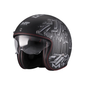 Casca MT Helmets Le Mans 2 S SV Dystopic - Open face, mat, Ochelari soare incluși, ECE 22.06