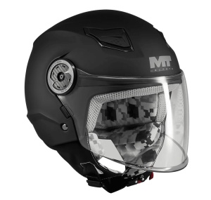 Casca MT Helmets Lite Kids Pure - Open face, negru mat, ECE 22.06 - Img 3