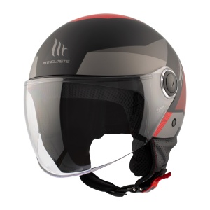 Casca MT Helmets Street S Poke - Open face, rosu mat, ECE 22.06