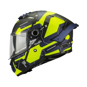 Casca MT Helmets Thunder 4 SV Lumex - Integrală, albastru/galben, ochelari soare incluși, ECE 22.06