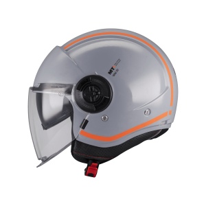 Casca MT Helmets Viale SV S Tasty - Open face, gri lucios, Ochelari soare incluși, ECE 22.06 - Img 2