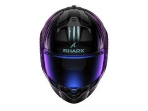 Casca SHARK RIDILL 2 ASSYA - Integrală, negru/mov lucios, Ochelari soare incluși - Img 2