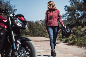 Geaca moto Ixon Burning LS - dama, all season, impermeabila, urban/touring/adventure, visiniu - Img 4