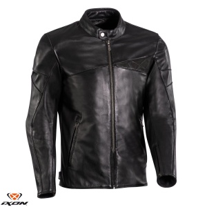 Geaca moto piele Ixon Cranky MS - barbati, all season, urban/heritage, negru