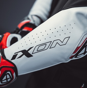Geaca moto piele Ixon Vortex 3 MS - barbati, vara, racing, negru/alb - Img 3
