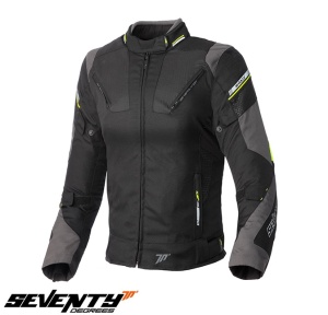 Geaca moto Seventy Degrees SD-JR71 - dama, all season, impermeabila, sport, negru/galben fluor