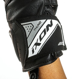 Manusi moto piele Ixon Thund LS - dama, vara, racing, degete tactile, negru/alb - Img 3