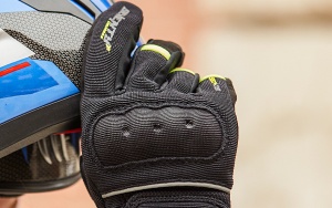 Manusi moto Seventy Degrees SD-C56 - dama, vara, degete tactile, negru/galben fluor - Img 3