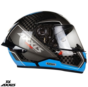 Casca Axxis Cobra Rage - Integrală, alb/albastru lucios - Img 4