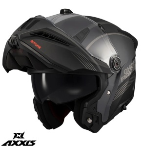 Casca Axxis GhostFighter SV Bitone - Flip-up, gri mat, Ochelari soare incluși, ECE 22.06 - Img 3