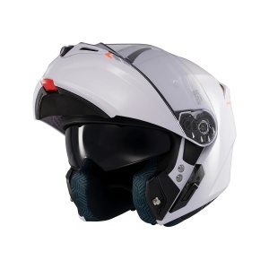 Casca Axxis Storm S SV - Flip-up, alb lucios, ochelari soare incluși, ECE 22.06