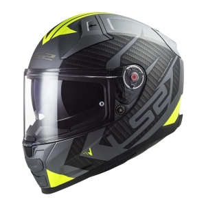 Casca LS2 Helmets Vector II Splitter - Integrală, gri titan/galben mat, Pinlock și ochelari soare incluși, ECE 22.06