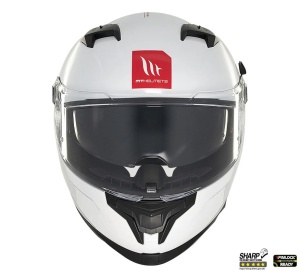 Casca MT Helmets Braker SV - Integrală, alb lucios, Ochelari soare incluși, ECE 22.06 - Img 3