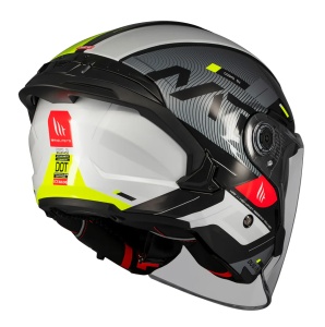 Casca MT Helmets Cosmo SV Silence - Open face, galben fluor lucios, Ochelari soare incluși, ECE 22.06 - Img 4