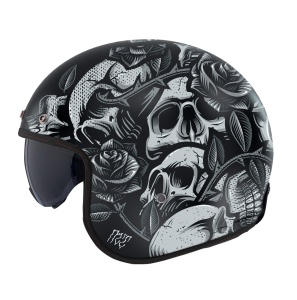 Casca MT Helmets Le Mans 2 S SV Breakout - Open face, negru mat, Ochelari soare incluși, ECE 22.06 - Img 2