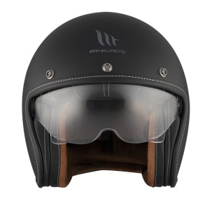 Casca MT Helmets Le Mans 2 S SV - Open face, negru mat, Ochelari soare incluși, ECE 22.06 - Img 3