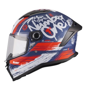Casca MT Helmets Stinger 2 Kids Rocket - Integrală, albastru/rosu mat, ECE 22.06