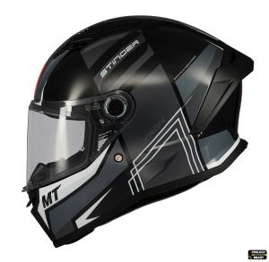 Casca MT Helmets Stinger 2 Tron - Integrală, negru/gri lucios, ECE 22.06