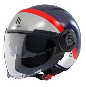 Casca MT Helmets Viale SV S 68 Unit - Open face, albastru mat, Ochelari soare incluși, ECE 22.06