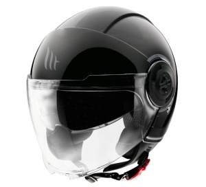 Casca MT Helmets Viale SV S - Open face, negru lucios, Ochelari soare incluși, ECE 22.06 - Img 2