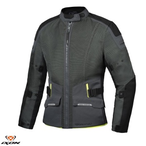 Geaca moto Ixon M-Njord MS - barbati, vara, impermeabila, touring/adventure, verde/negru/galben