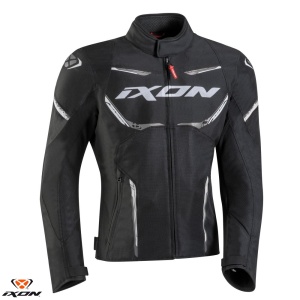 Geaca moto Ixon Striker AIR WP MS - barbati, vara, impermeabila, roadster/racing, negru/alb