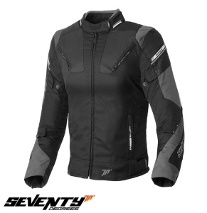 Geaca moto Seventy Degrees SD-JR71 - dama, all season, impermeabila, racing, negru/gri