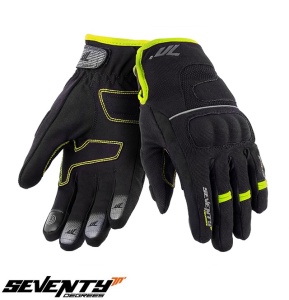 Manusi moto Seventy Degrees SD-C45 - dama, impermeabile, touring, negru/galben