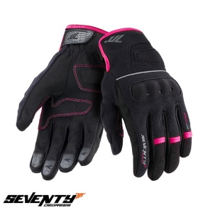 Manusi moto Seventy Degrees SD-C56 - dama, vara, street, degete tactile, negru/roz