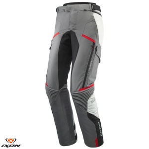 Pantaloni moto Ixon Midgard MS - barbati, all season, impermeabili, touring/adventure, gri/negru/rosu
