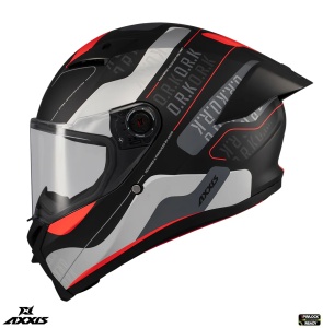 Casca Axxis Fenix Ork - Integrală, negru/gri/rosu mat, ECE 22.06