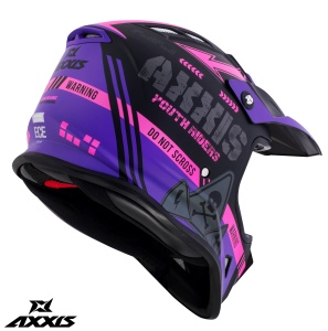 Casca Axxis MX-Copii Wolverine B8 Off Road Roz Mat - Img 2