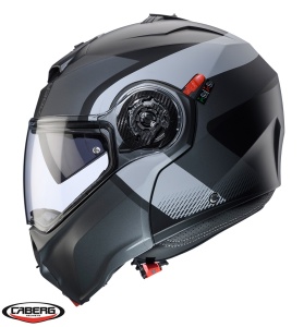Casca Caberg Duke Evo SV Indy - Flip-up, negru/gun metal/gri mat, Ochelari soare incluși, ECE 22.06 - Img 3