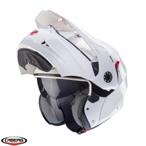 Casca Caberg Tourmax X SV - Flip-up, alb lucios, Pinlock și ochelari soare incluși, ECE 22.06