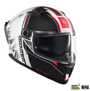 Casca MT Braker SV Charm A1 alb, Negru mat - Img 4