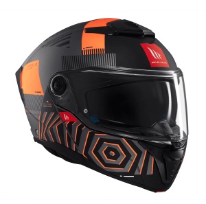 Casca MT Helmets Atom 2 SV Strange - Flip-up, gri portocaliu, Ochelari soare incluși, ECE 22.06 - Img 4