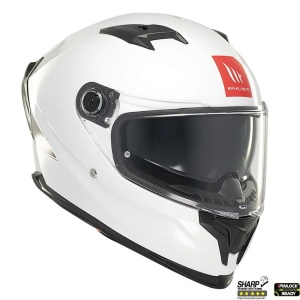 Casca MT Helmets Braker SV - Integrală, alb lucios, Ochelari soare incluși, ECE 22.06 - Img 4