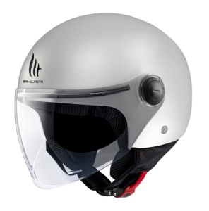 Casca MT Helmets Street S - Open face, alb lucios, ECE 22.06