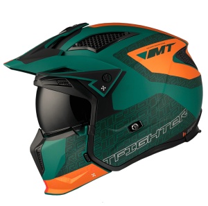 Casca MT Helmets Streetfighter SV S Totem - Adventure, verde mat, Ochelari soare incluși, ECE 22.06