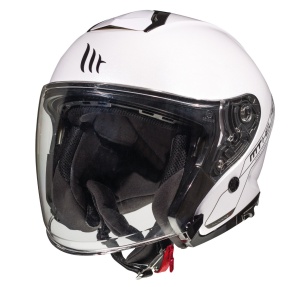 Casca MT Helmets Thunder III SV Jet - Open face, alb lucios, Ochelari soare incluși - Img 2