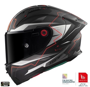 Casca MT KRE+ Carbon Kraker C5, 100% Carbon, FIM Approved, Pinlock Inclus - Img 1