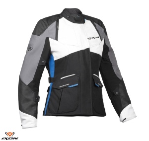 Geaca moto Ixon Balder LS - dama, all season, impermeabila, touring/adventure, negru/gri/albastru