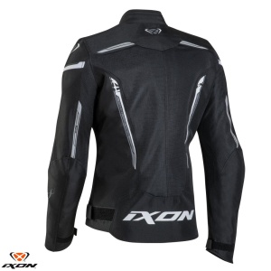 Geaca moto Ixon Striker AIR WPL LS - dama, vara, impermeabila, roadster/racing, negru/alb - Img 2