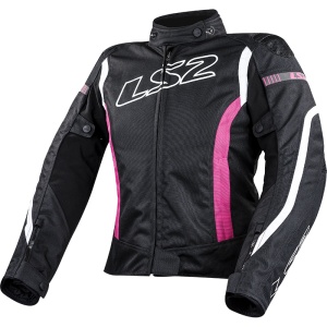 Geaca moto LS2 Helmets Gate - dama, vara/iarna, impermeabila, touring/street/roadster, negru/roz