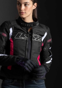 Geaca moto LS2 Helmets Gate - dama, vara/iarna, impermeabila, touring/street/roadster, negru/roz - Img 4